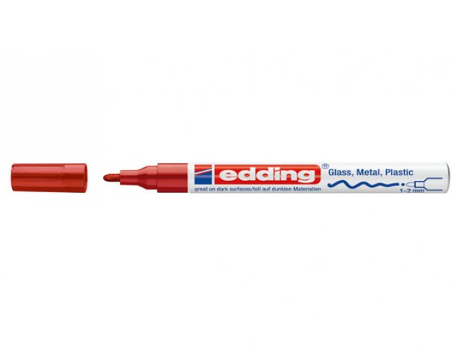 Maalikynä Edding 751 permanent 1-2 mm punainen, hinta 2,68€