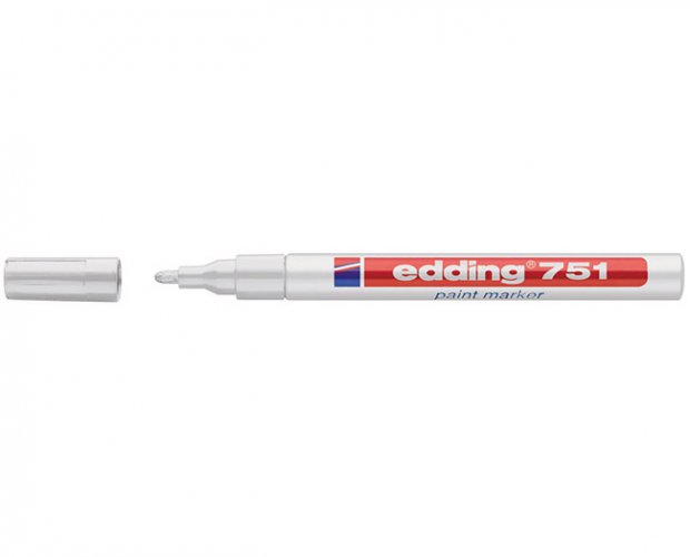 Maalikynä Edding 751 permanent 1-2 mm valkoinen, hinta 2,68€