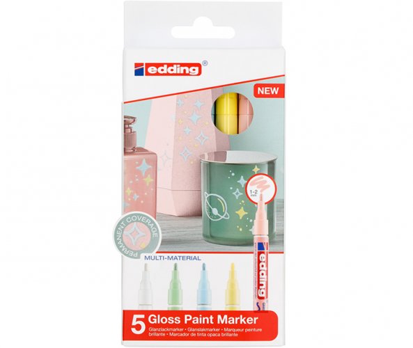 Maalikynä Edding 751 permanent 1-2 mm värilajitelma 5 kpl, hinta 15,38€