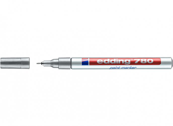Maalikynä Edding 780 permanent 0,8 mm hopea, hinta 3,01€