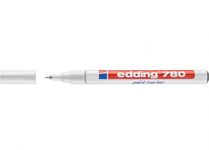 Maalikynä Edding 780 permanent 0,8 mm valkoinen, hinta 3,01€