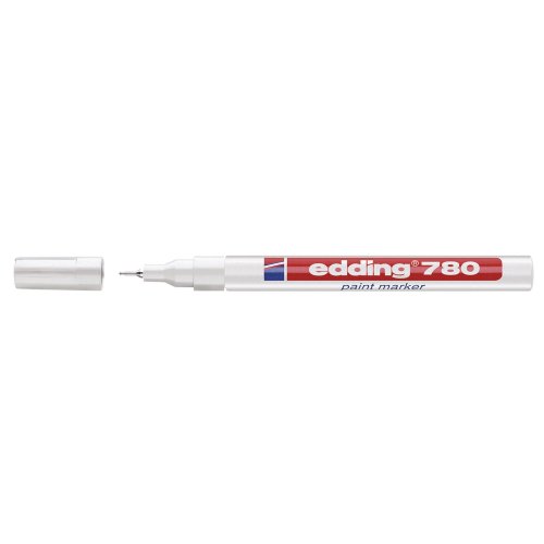 Maalikynä Edding 780 pyöreä 0,8mm valkoinen, hinta 6,67€