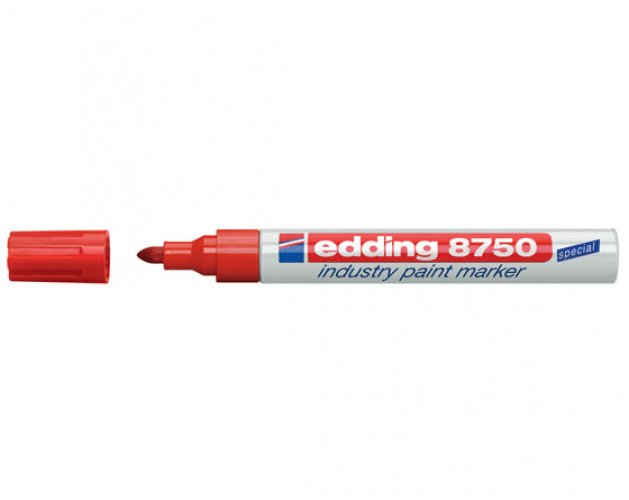 Maalikynä Edding 8750 Industry Paint Marker 2-4 mm punainen, hinta 3,61€