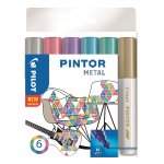 Maalikynä Pilot Pintor Paint Marker medium metallivärit 6kpl