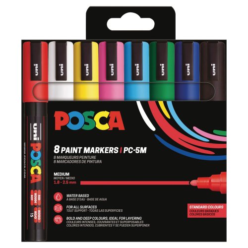 Maalikynä uni-posca pc-5m värival 8kpl, hinta 35,77€