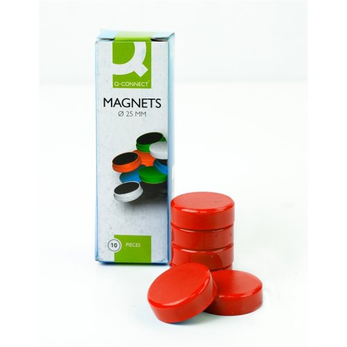 Magneetti Q-Connect 25 mm punainen 10 kpl, hinta 1,32€