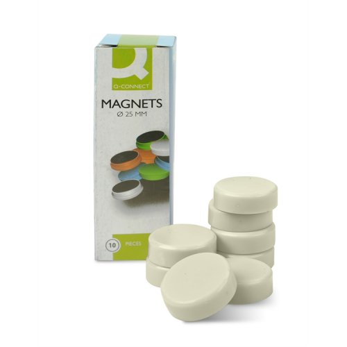Magneetti Q-Connect 25 mm valkoinen 10 kpl, hinta 1,29€