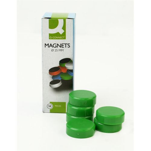 Magneetti Q-Connect 25 mm vihreä 10 kpl, hinta 1,29€