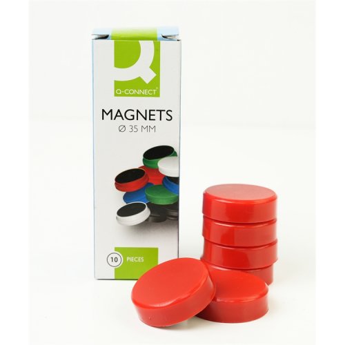 Magneetti Q-Connect 35 mm punainen 10 kpl, hinta 2,34€