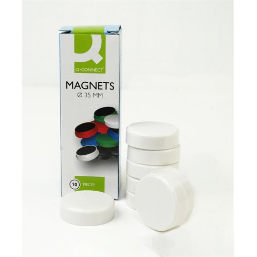 Magneetti Q-Connect 35 mm valkoinen 10 kpl, hinta 2,26€