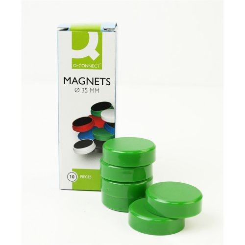 Magneetti Q-Connect 35 mm vihreä 10 kpl, hinta 2,34€