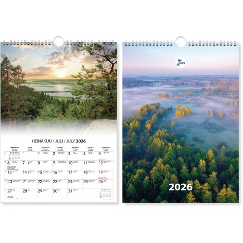 Maisemakalenteri 2026 Cc 8166 suuri seinäkalenteri 300 x 400mm, hinta 19,58€