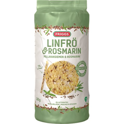 Maissikakku Friggs Pellavansiemen & Rosmariini 130 g, hinta 3,51€