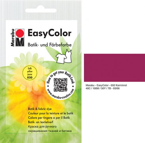Batiikkiväri Marabu EasyColor 25 g karmiininpunainen 032, hinta 3,71€