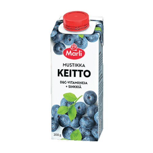 Marli mustikkakeitto +d&c -vitamiinit, sinkki 200g 15kpl, hinta 19,10€