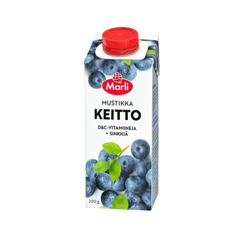 Mehukeitto Marli mustikka + D&C 200 g, hinta 1,15€