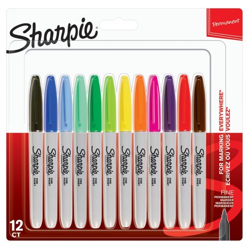 Merkkauskynä Sharpie Fine Point värilajitelma blister /12, hinta 20,75€
