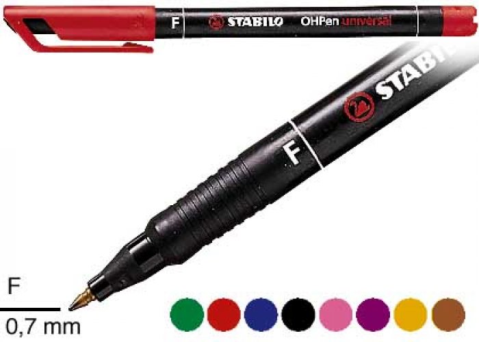 Merkkauskynä STABILO OHPen fine pysyvä punainen, hinta 0,66€