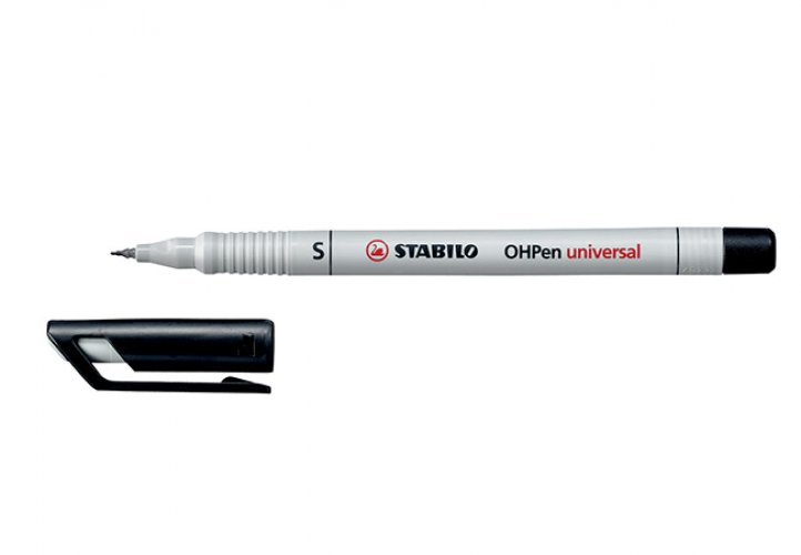 Merkkauskynä STABILO OHPen super fine vesiliukoinen musta, hinta 0,66€