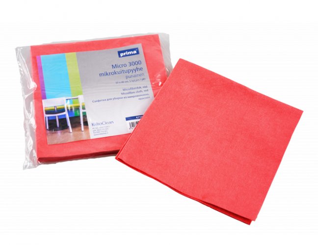 Mikrokuituliina Prima Micro 3000 37 x 40cm punainen 5 kpl, hinta 25,33€