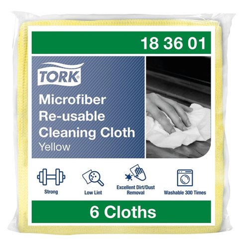 Mikrokuituliina Tork 183601 keltainen 6 kpl, hinta 10,86€