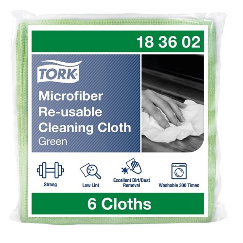 Mikrokuituliina Tork 183602 vihreä 6 kpl, hinta 10,86€
