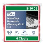 Mikrokuituliina Tork 183603 punainen 6 kpl