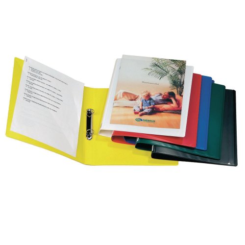 Minimappi a4 25mm 2-renkainen pp taskut punainen, hinta 2,66€