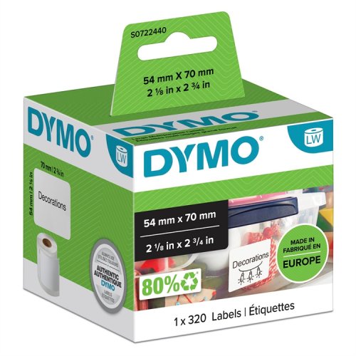 Monikäyttötarra irrotettava DYMO LabelWriter 54x70mm /320, hinta 32,73€