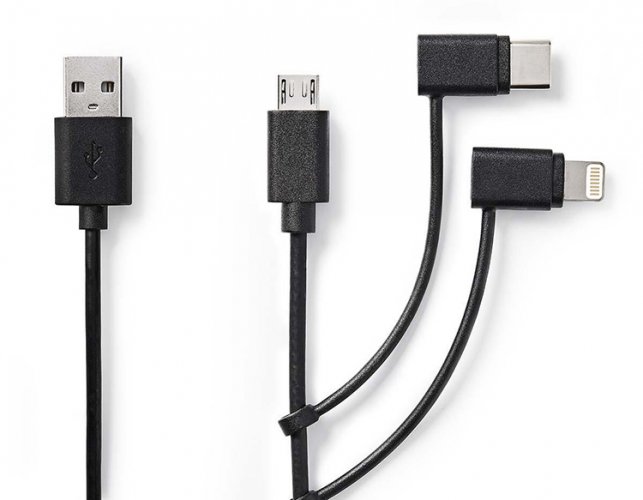 Monitoimikaapeli Nedis 3-in-1 musta 100 cm, hinta 18,01€
