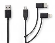 Monitoimikaapeli Nedis 3-in-1 musta 100 cm