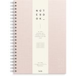 Muistikirja Burde Textile pink kierresidottu viivat A4
