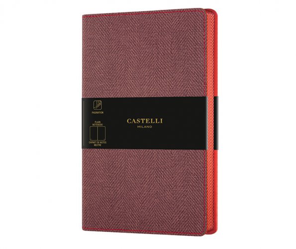 Muistikirja Castelli Harris Maple Red A5 blanko 224 sivua, hinta 12,61€