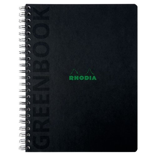 Rhodia greenbook kovakantinen kierremuistikirja a4+/80 viivoilla + marginaali, hinta 8,51€