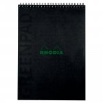 Muistikirja Rhodia greenpad pehmeäkantinen a4/80 kierre, viivoilla + marginaali
