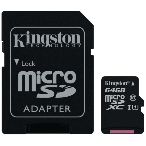 Muistikortti Kingston® canvas select microsdxc 64gb adapterilla, hinta 14,96€