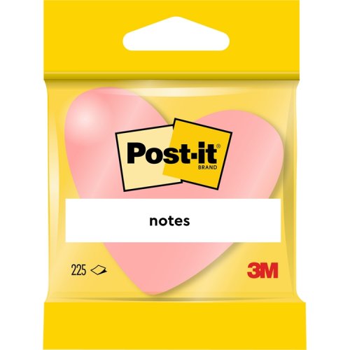 Muistilappu Post-it 2007H sydän 70x70mm pinkki 3 kpl, hinta 6,17€