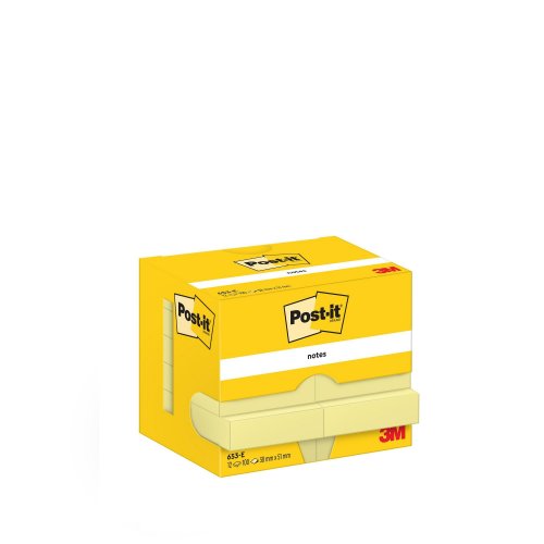 Muistilappu Post-it® 38 x 51mm keltainen 12kpl, hinta 8,51€