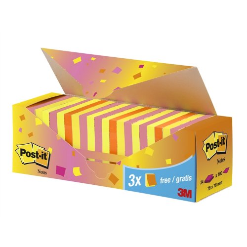 Muistilappu Post-it 654 76x76mm värilajitelma 24 kpl, hinta 39,08€