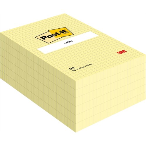 Muistilappu Post-it 662 102x152mm ruudutettu keltainen, hinta 4,32€