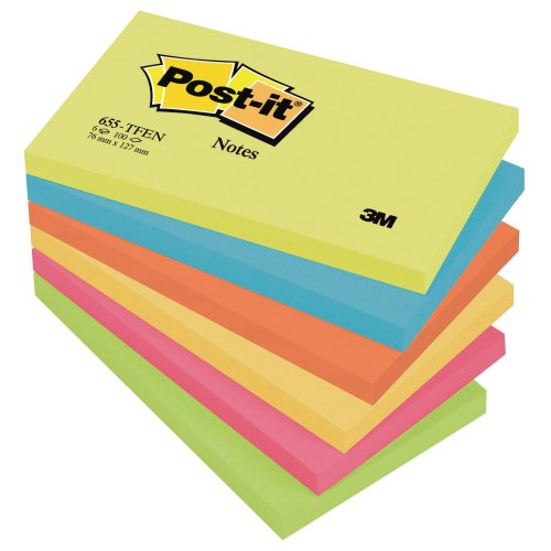 Muistilappu Post-it® 76 x 127mm energetic 6kpl, hinta 14,45€