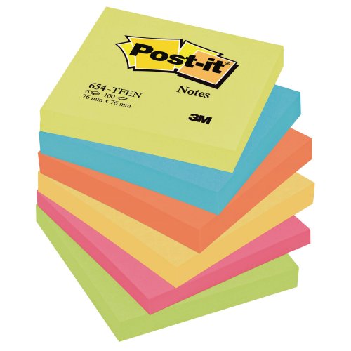 Muistilappu Post-it® 76 x 76mm energetic 6kpl, hinta 11,64€