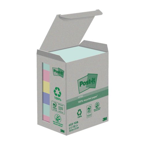 Muistilappu Post-it® eko 38 x 51mm värilajitelma 6kpl, hinta 5,47€