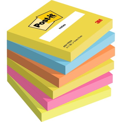 Muistilappu Post-it Energetic 654 76x76mm neonvärit 6 kpl, hinta 13,07€