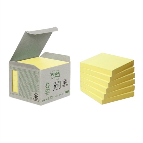 Muistilappu Post-it Recycled Notes 76x76mm keltainen, hinta 1,86€