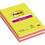 Muistilappu Post-it Super Sticky 127x203mm viivat ultra 4kpl