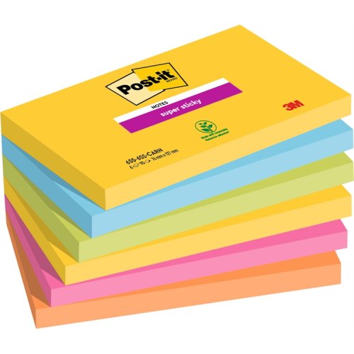 Muistilappu Post-it Super Sticky 76x127mm carnival 6 kpl, hinta 17,86€