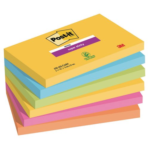 Muistilappu Post-it® super sticky carnival 76 x 127mm 6kpl, hinta 14,93€