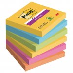 Muistilappu Post-it® super sticky carnival 76 x 76mm 6kpl