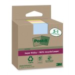 Muistilappu Post-it Super Sticky Eco 76x76mm värilaj 4 kpl